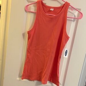 Old Navy Bright Orange Ribbed Tank Top